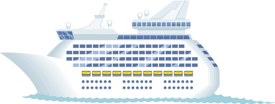Cruise Ship on White vector