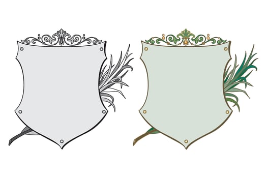 Hand drawn horizontal banners set with retro style ribbons decoration elements isolated vector illustration