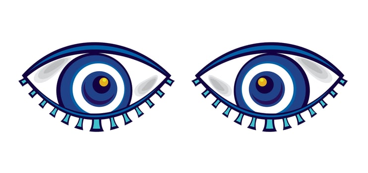 Eye icon. Open eye. A view or visibility symbol. Isolated vector illustration on white background.