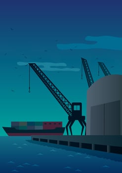 Port Art Deco vector