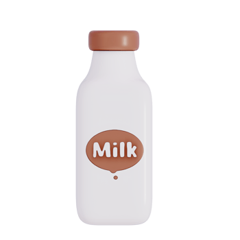 Groceries theme 3D milk product , Chocolate Milk bottle on a transparent background ,  3D rendering png