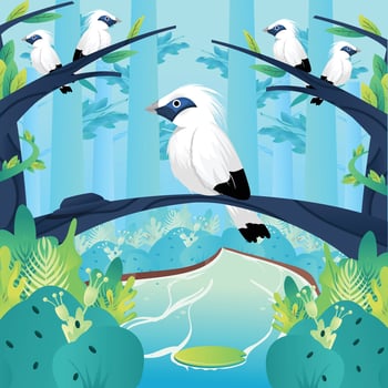 vector illustration of Jalak Bali