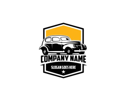Ford Caupe1932 silhouette. isolated white background view from side. Best for logos, badges, emblems, icons, sticker designs, car industry. available in eps 10. vector