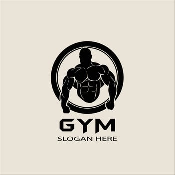 Bodybuilding and Fitness logo design template. Gym, body builder, Sport and fitness center Vector illustration.