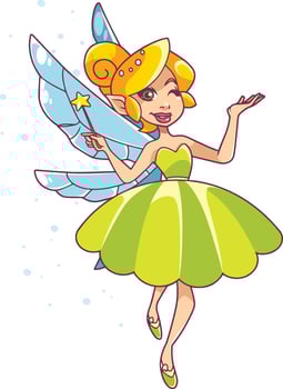 Green Fairy on White vector