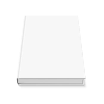 mock up of book with white blank cover isolated. vector