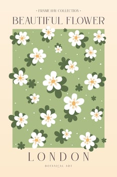 Vintage Flower Wall Decoration Poster vector