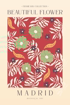 Vintage Flower Wall Decoration Poster vector