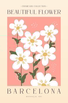 Vintage Flower Wall Decoration Poster vector