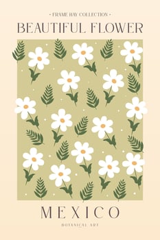 Vintage Flower Wall Decoration Poster vector