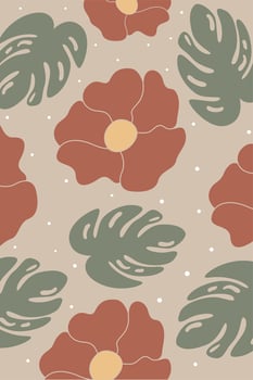 Vintage Flower Wall Decoration Poster vector