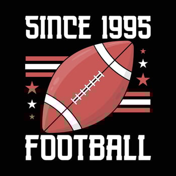 American football badge t shirt design. since 1995 football. vector template