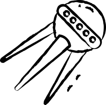 Sputnik hand drawn vector illustration