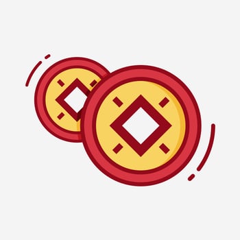 Chinese coin new year vector
