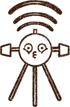 Satellite Charcoal Drawing vector