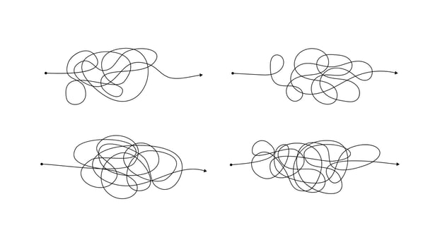 Complex wrong way with messy lines vector