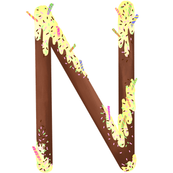 English letters in sweet pastel colors png