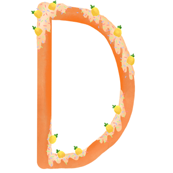 Sweet pastel colors, letters D suitable for decorating. png