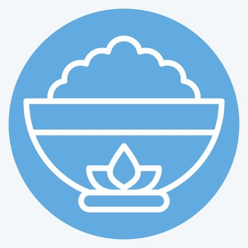 Icon Bowl. related to Chinese New Year symbol. blue eyes style. simple design editable. simple illustration vector