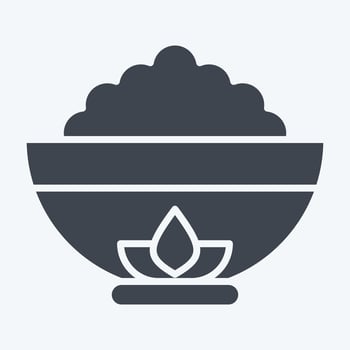 Icon Bowl. related to Chinese New Year symbol. glyph style. simple design editable. simple illustration vector