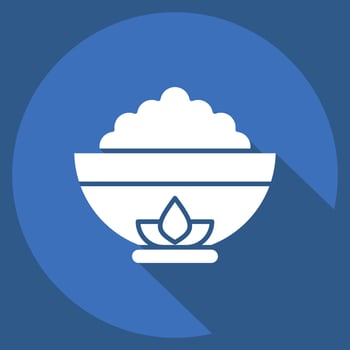 Icon Bowl. related to Chinese New Year symbol. long shadow style. simple design editable. simple illustration vector