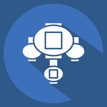 Icon Lantern. related to Chinese New Year symbol. long shadow style. simple design editable. simple illustration vector