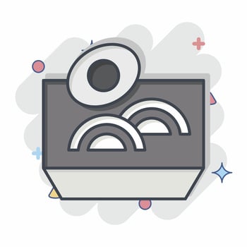 Icon Noodles. related to Chinese New Year symbol. comic style. simple design editable. simple illustration vector
