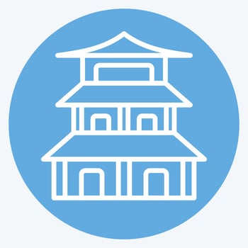 Icon Pagoda. related to Chinese New Year symbol. blue eyes style. simple design editable. simple illustration vector