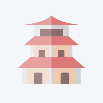 Icon Pagoda. related to Chinese New Year symbol. flat style. simple design editable. simple illustration vector