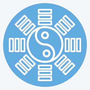 Icon Yin Yang. related to Chinese New Year symbol. blue eyes style. simple design editable. simple illustration vector
