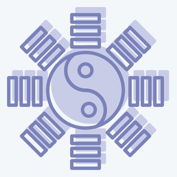 Icon Yin Yang. related to Chinese New Year symbol. two tone style. simple design editable. simple illustration vector