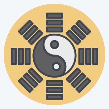 Icon Yin Yang. related to Chinese New Year symbol. color mate style. simple design editable. simple illustration vector