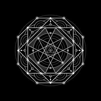 Sacred geometry, meditation esoteric tattoo vector