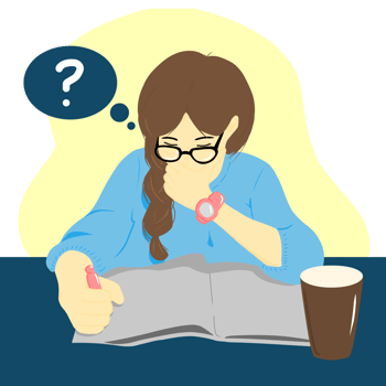 Illustration of a Student Tries to Complete an Assignment png