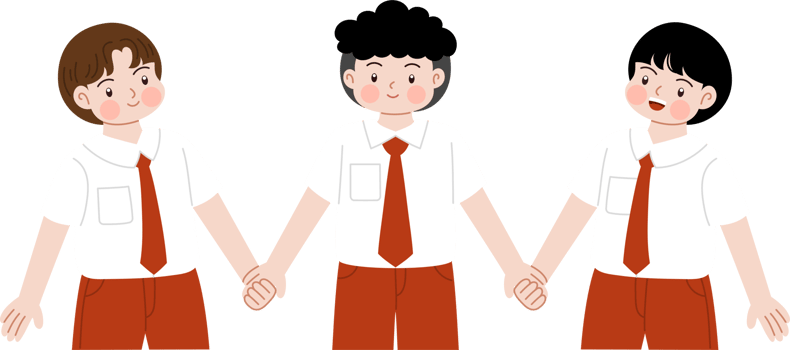 Indonesian students holding hands png