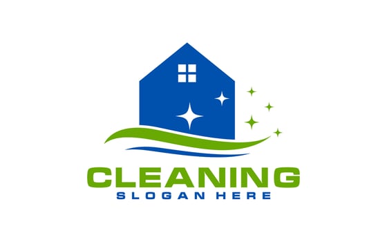 Cleaning Service company badge, emblem logo design. Vector illustration.