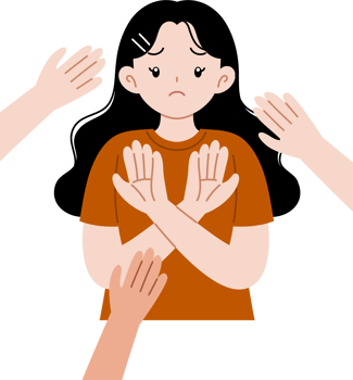 Stop violence against woman cartoon png