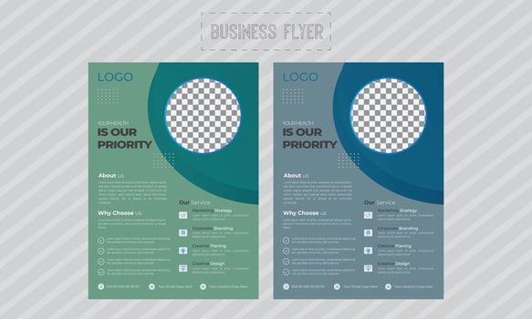 Business flyer corporate design template. vector