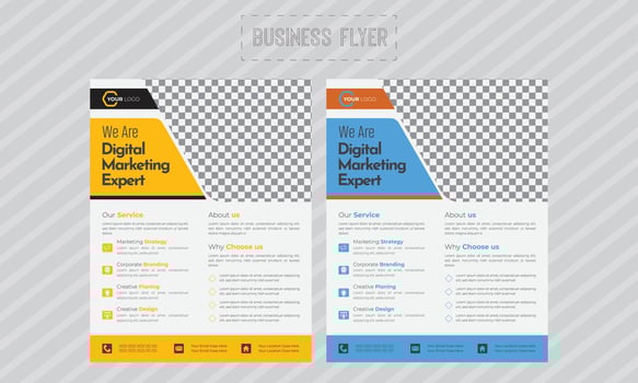 Business flyer corporate design template. vector