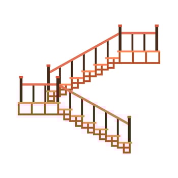 Flat illustration of stairs on isolated background vector