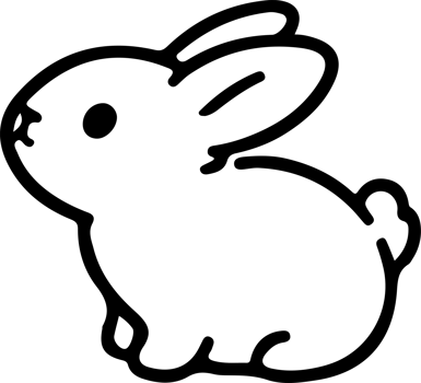 AI generated cute rabbit Doodle style hand drawn style black art line illustration. Happy Easter day bunny pose outline sketch icon on transparency png