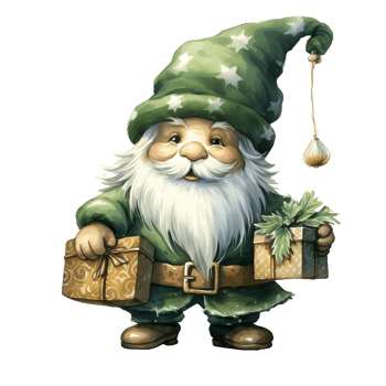 AI generated Green gnome isolated on transparent background or Christmas gnome, Ai Generation png