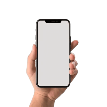 AI generated Human Hand Holding Smartphones with Blank Screens Isolated on transparent Background png