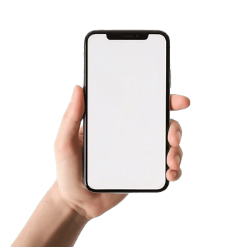 AI generated Human Hand Holding Smartphones with Blank Screens Isolated on transparent Background png