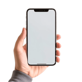 AI generated Human Hand Holding Smartphones with Blank Screens Isolated on transparent Background png