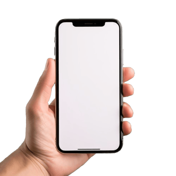 AI generated Human Hand Holding Smartphones with Blank Screens Isolated on transparent Background png