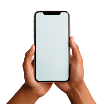 AI generated Human Hand Holding Smartphones with Blank Screens Isolated on transparent Background png