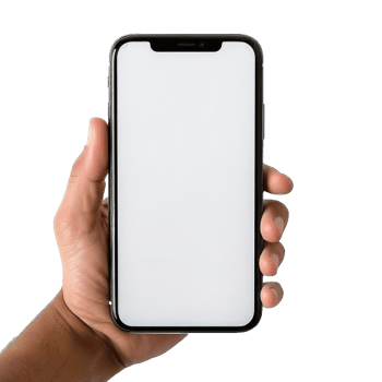 AI generated Human Hand Holding Smartphones with Blank Screens Isolated on transparent Background png