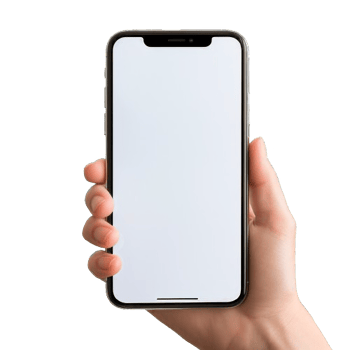 AI generated Human Hand Holding Smartphones with Blank Screens Isolated on transparent Background png