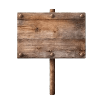 AI generated Rustic Wooden Signboard on Transparent Background png